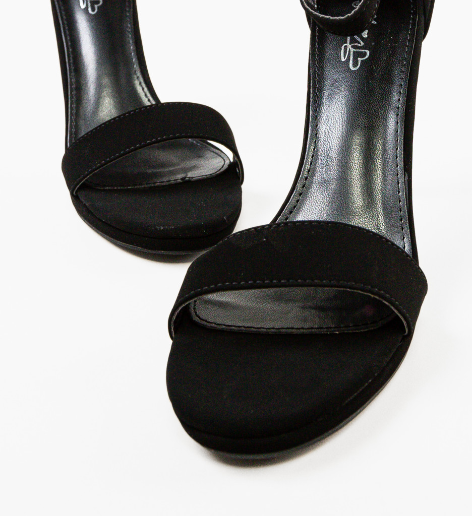 Sandale Loki Negre cu Toc Elegant - imagine 8