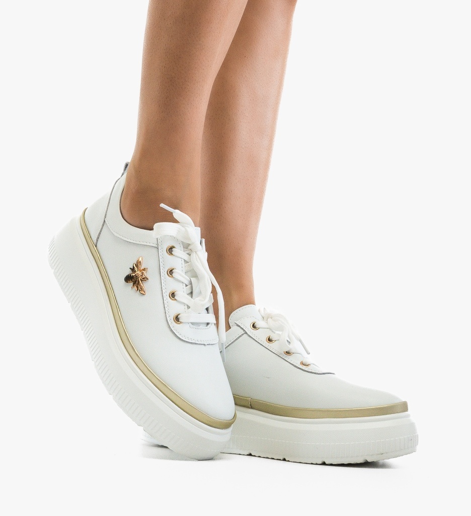 Pantofi Casual Zumzy Albi – Eleganță și Confort - imagine 4