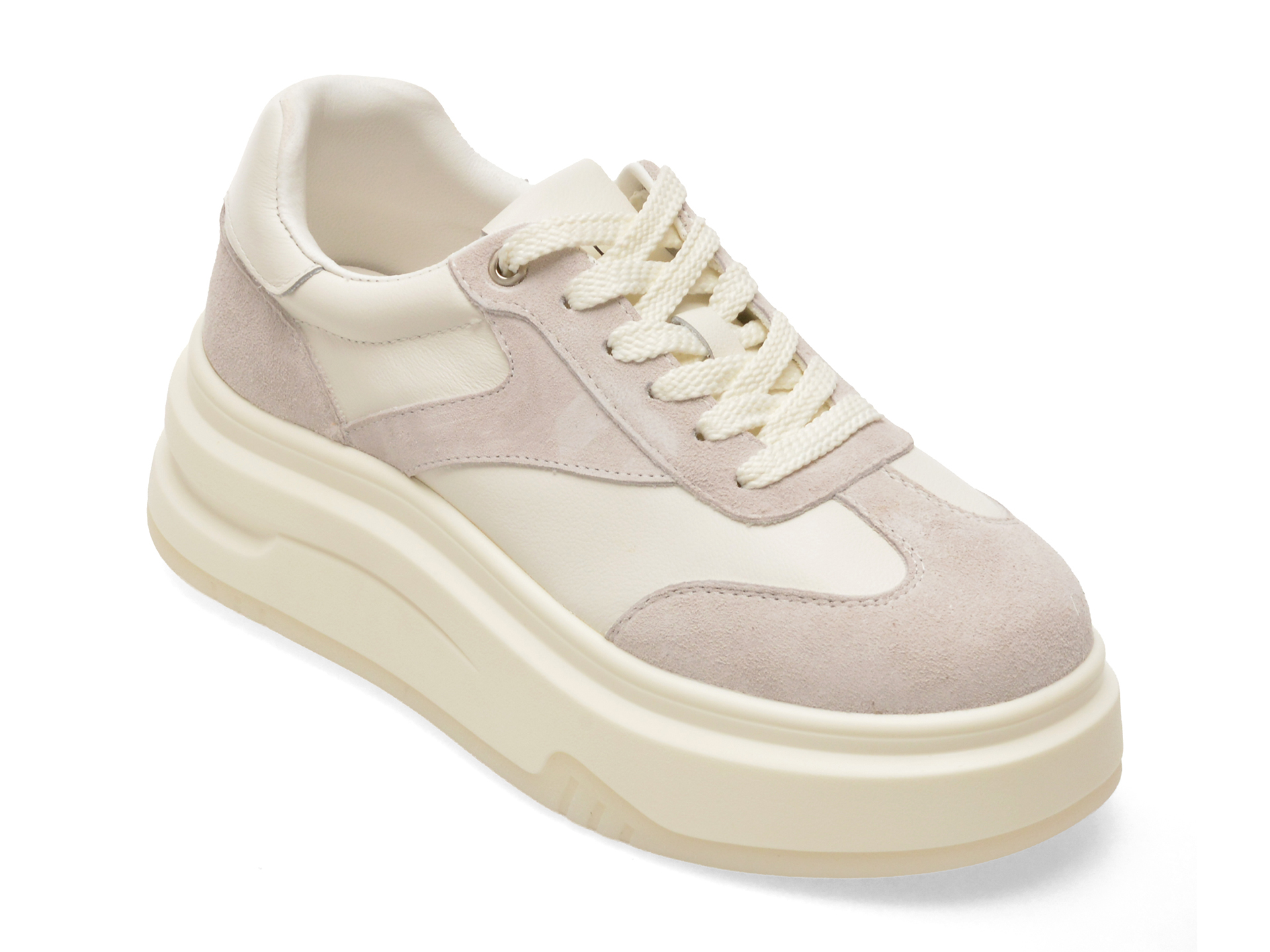 Pantofi Sport Epica din Piele Naturală Albă