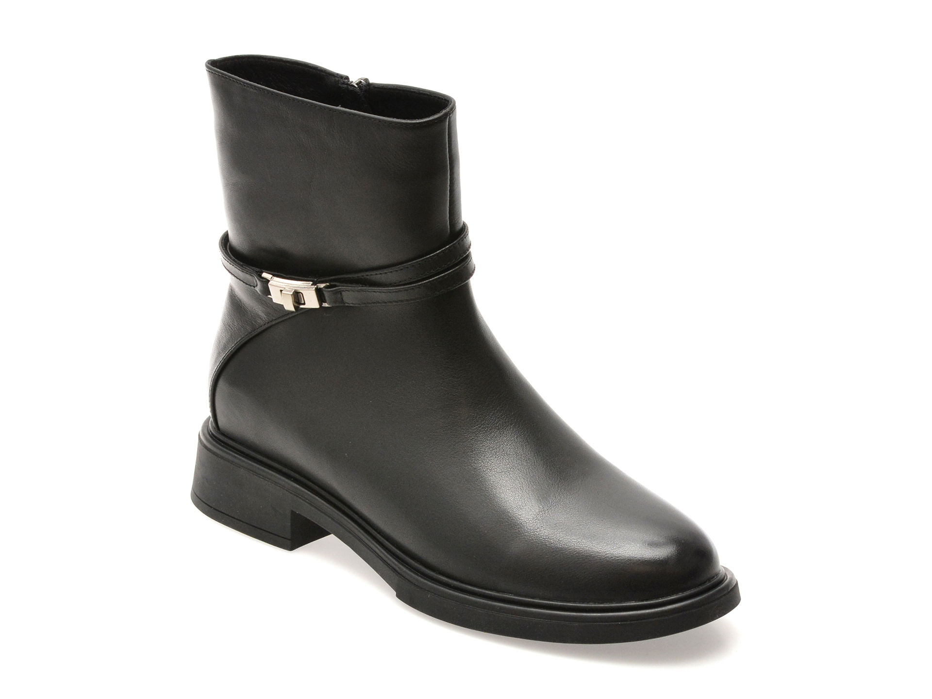 Ghete IMAGE negre din piele naturală - Eleganță