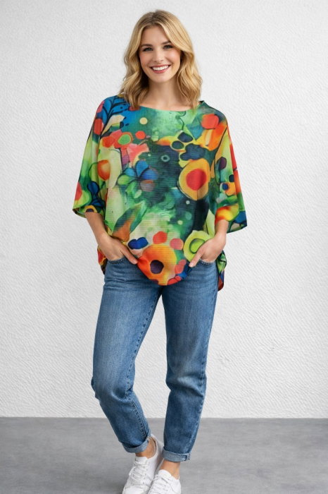 Bluza Shopica Imprimeu Acuarelă - Stil Chic Casual