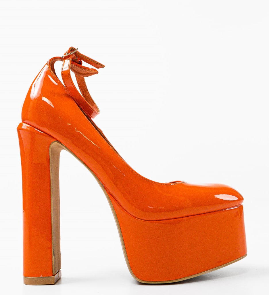 Pantofi Dama Elysia Portocalii - Eleganță și Stil - imagine 6