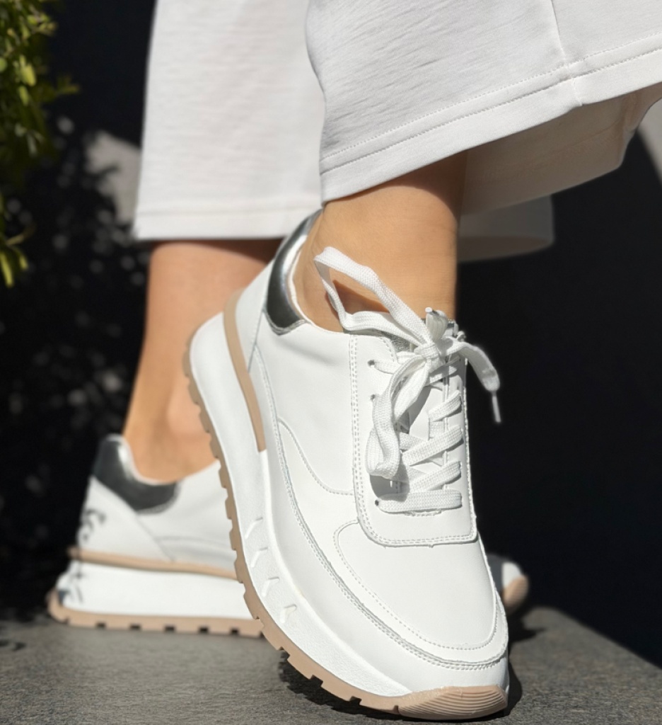 Sneakers Dama Myrya Albi – Confort și Stil - imagine 2