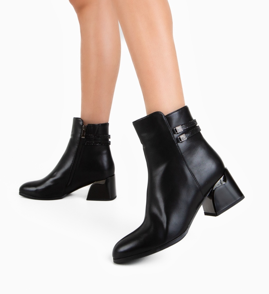 Botine Dama Leleka Negre - Eleganță și Stil - imagine 4