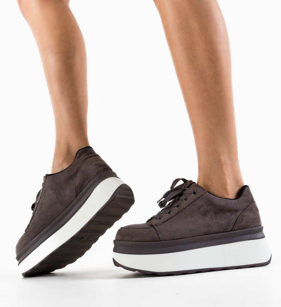Pantofi Casual Kampus Gri - Confort și Stil Urban - imagine 3