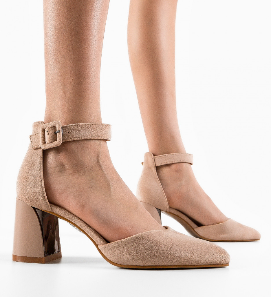 Pantofi dama Gora Bej cu toc elegant