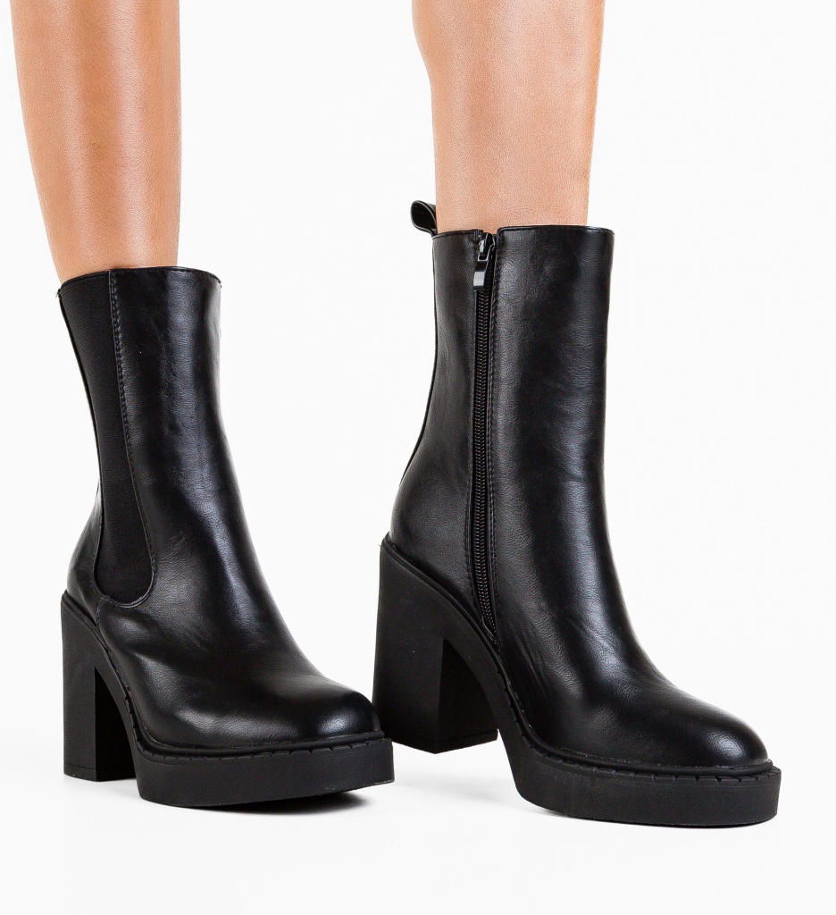Botine Dama Negre Justi - Design Elegant