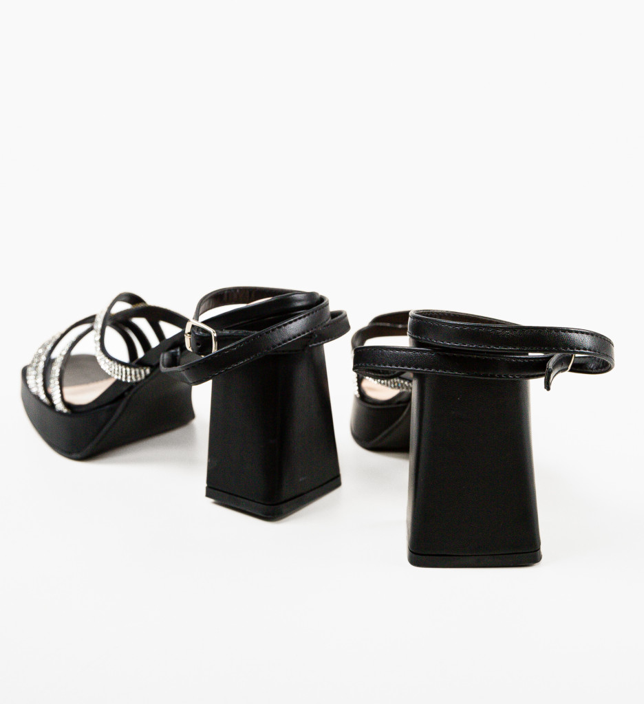 Sandale Toc Shohre Negre - Eleganță Maximă - imagine 7