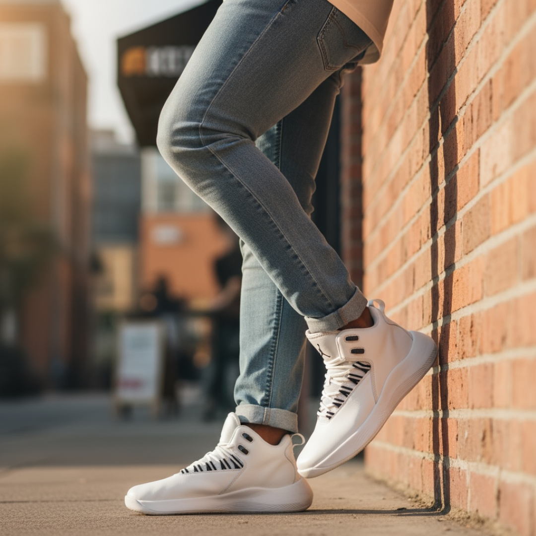 Adidași Casual Înalți Albi - Confort și Stil