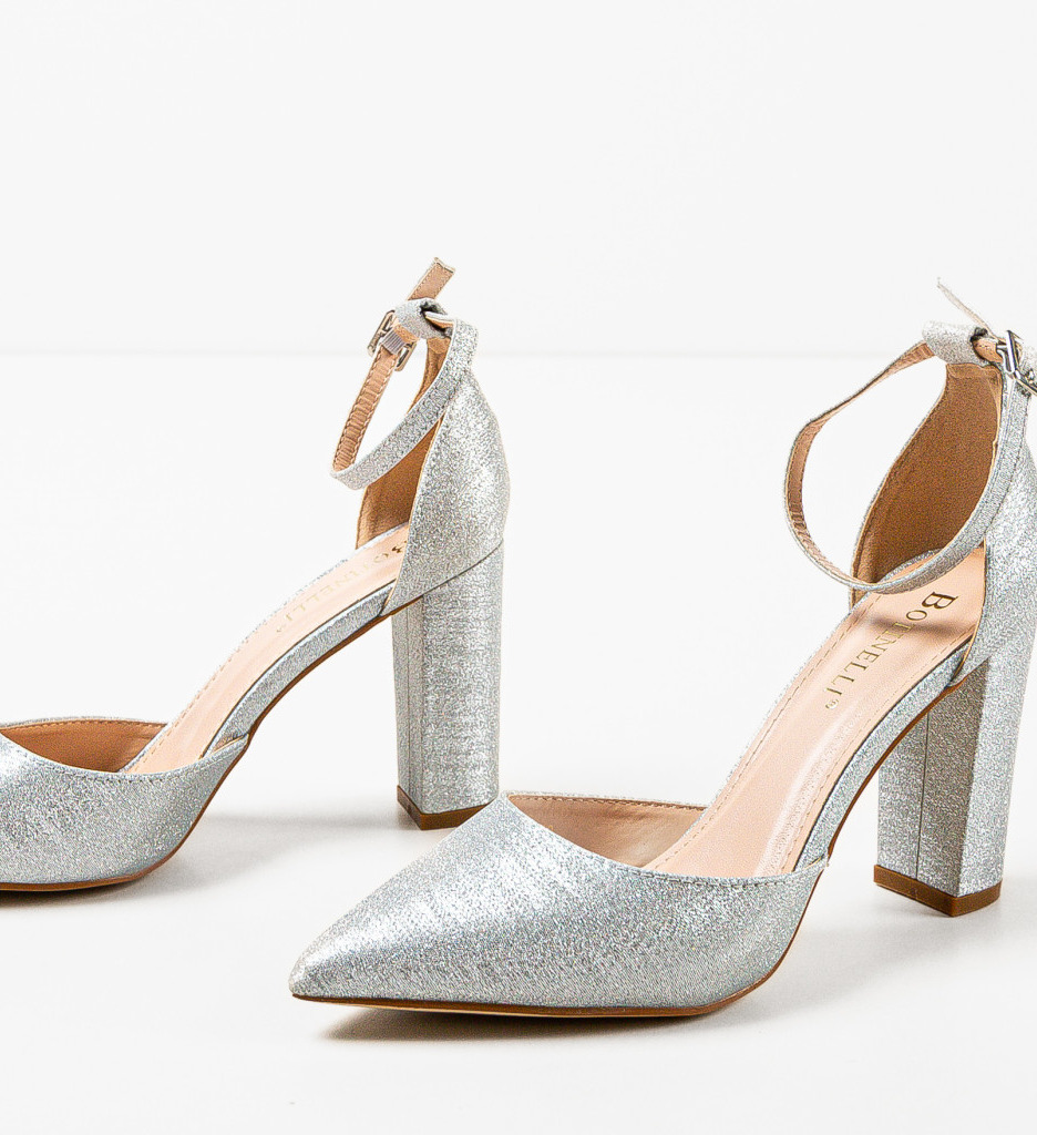 Pantofi cu Toc Argintii Nakara | Eleganță - imagine 6
