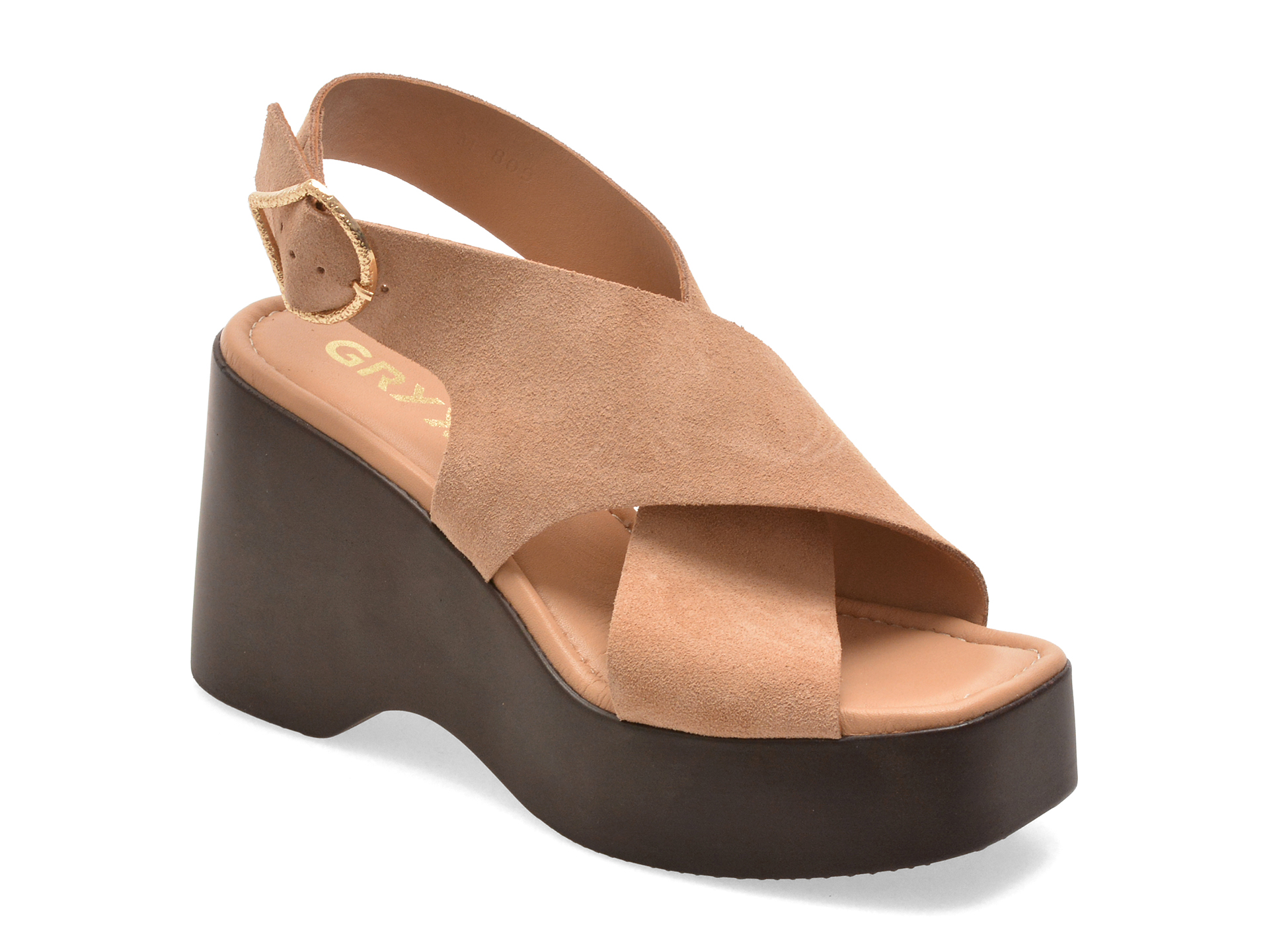 Sandale GRYXX M809 Bej Piele Întoarsă