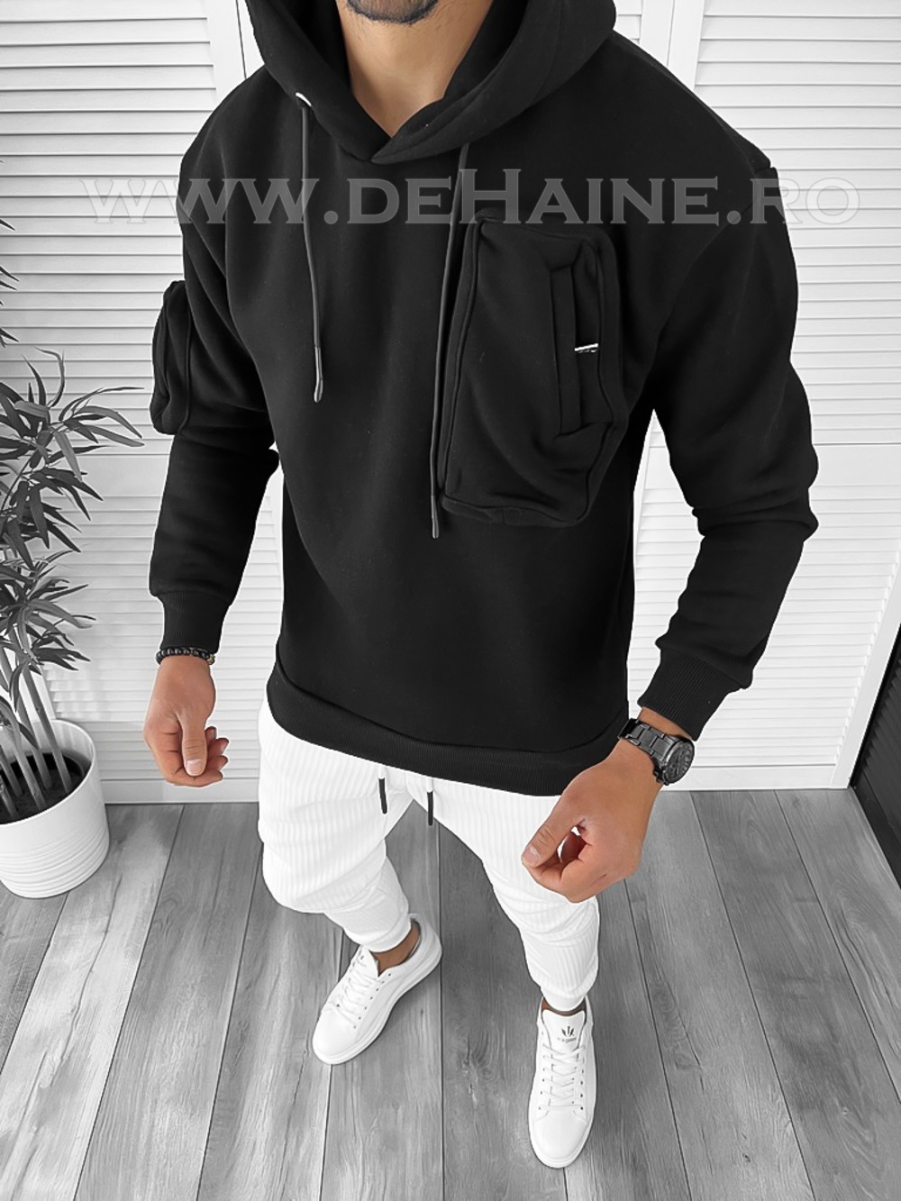 Hanorac Barbati Slim Fit Negru | Stil Modern