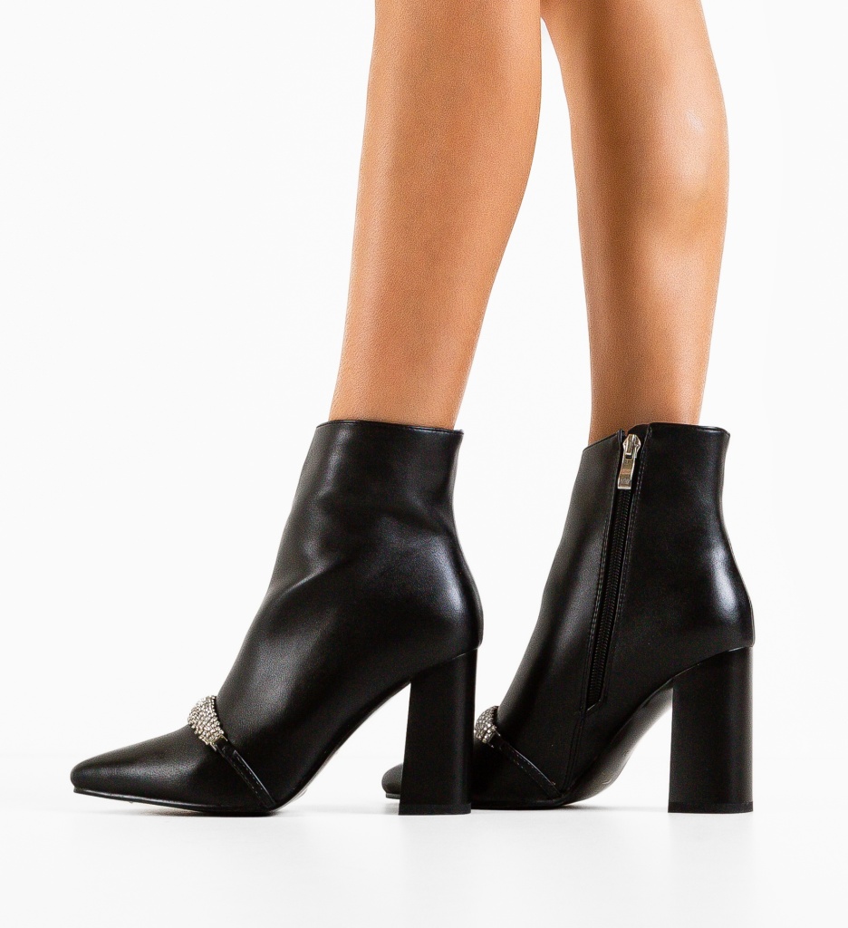 Botine Dama Schoorel Negre Elegante - imagine 3
