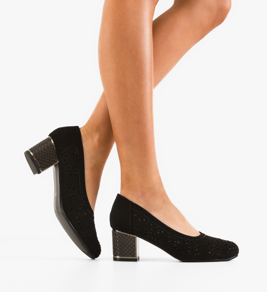 Pantofi Dama Curtis Negri cu Toc Eleganți - imagine 2
