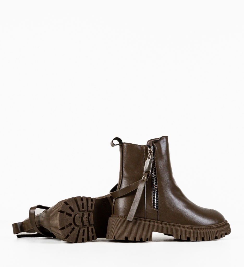 Ghete Dama Kalyner Khaki - Comode si Chic - imagine 5