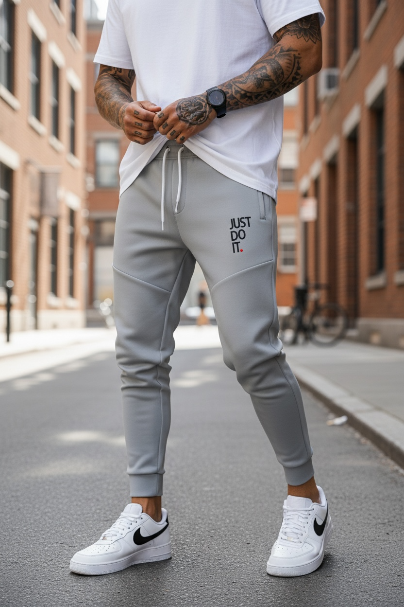 Pantaloni Trening Gri Conici | Stil și Confort - imagine 2