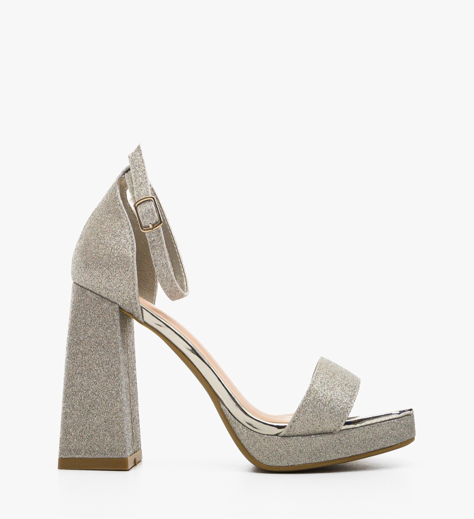 Sandale Toc Aryan Argintii | Elegante - imagine 4