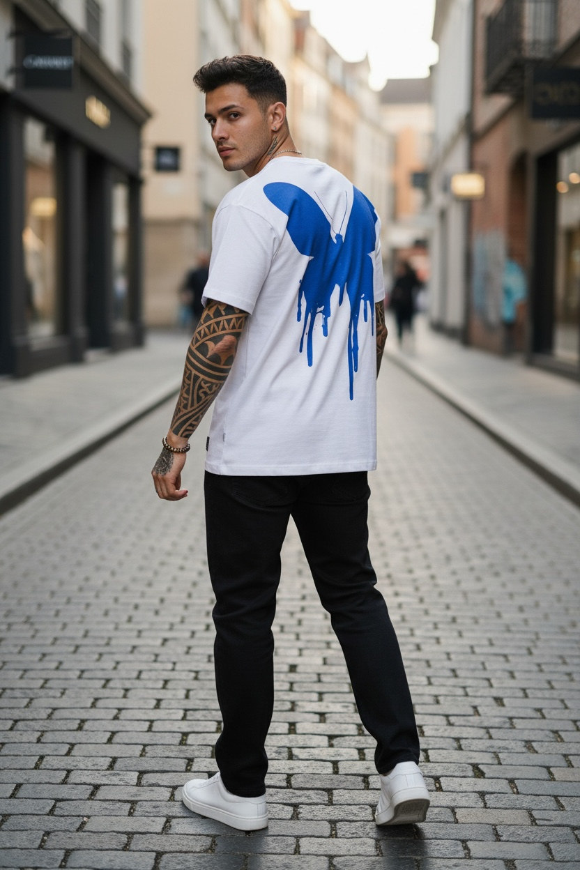Tricou Barbati Alb Oversize Premium