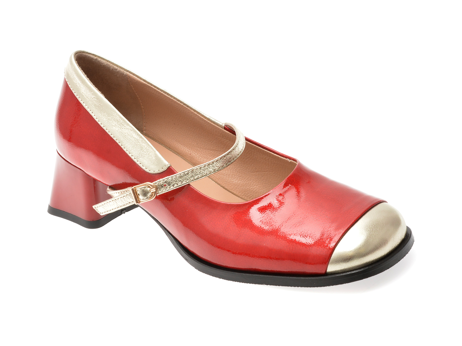 Pantofi Epica Rosii Eleganți din Piele Lacuita