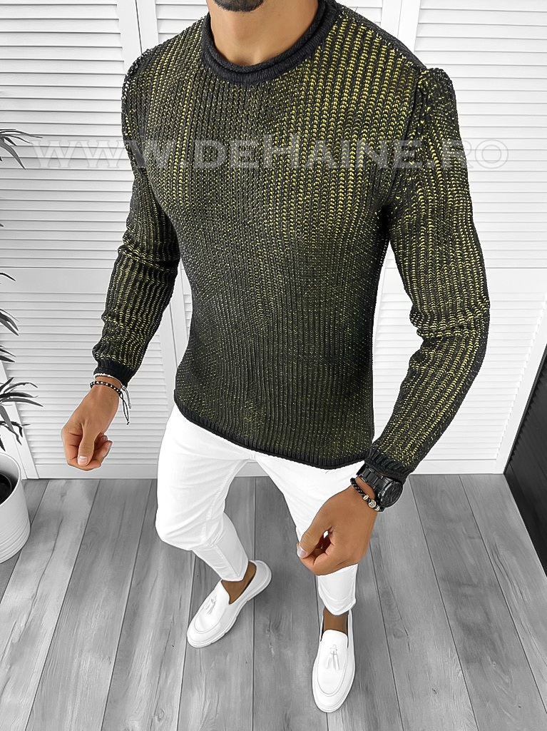 Pulover Barbati Slim Fit Gri Elegant
