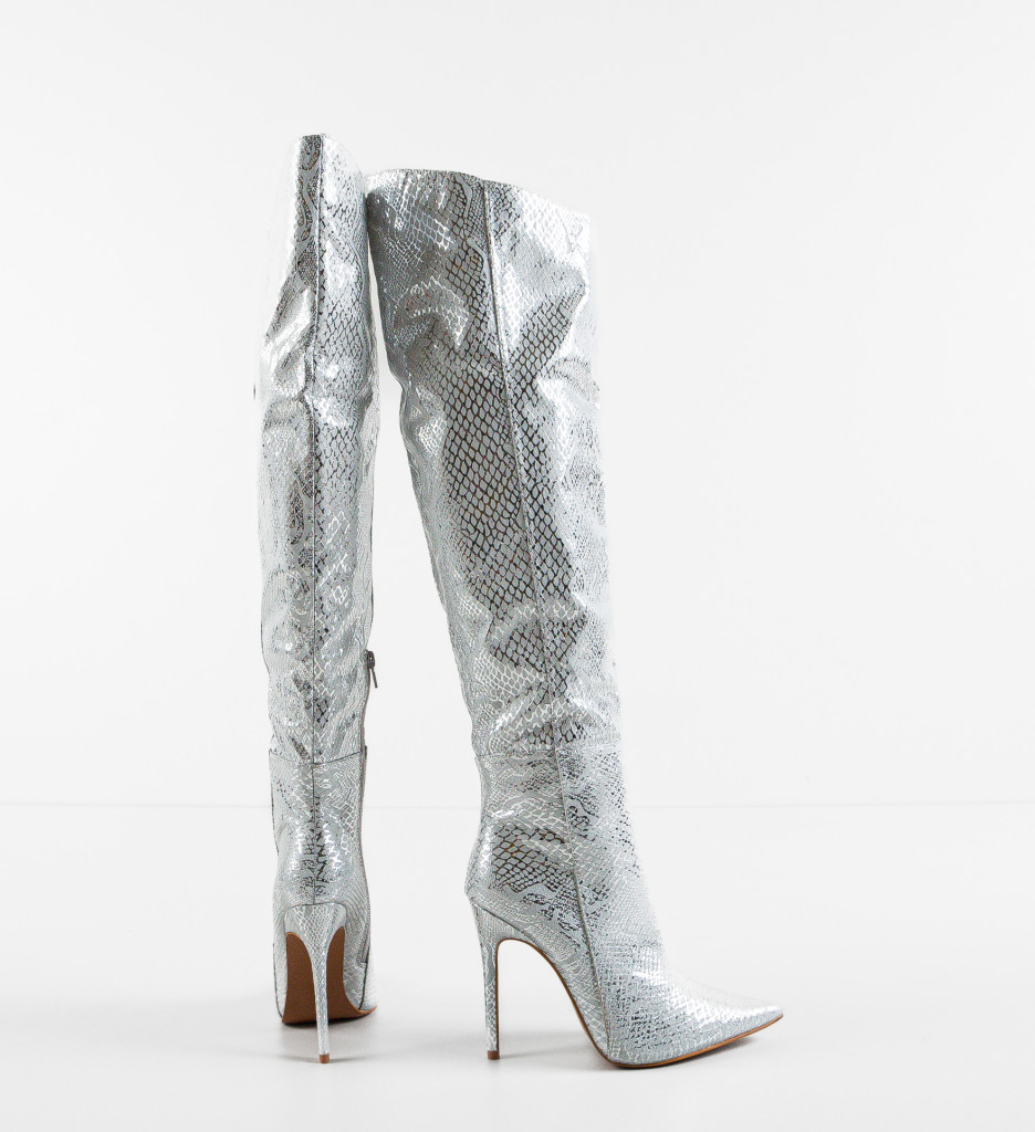 Cizme Bybyam Argintii 2 - Eleganță Metalică - imagine 7