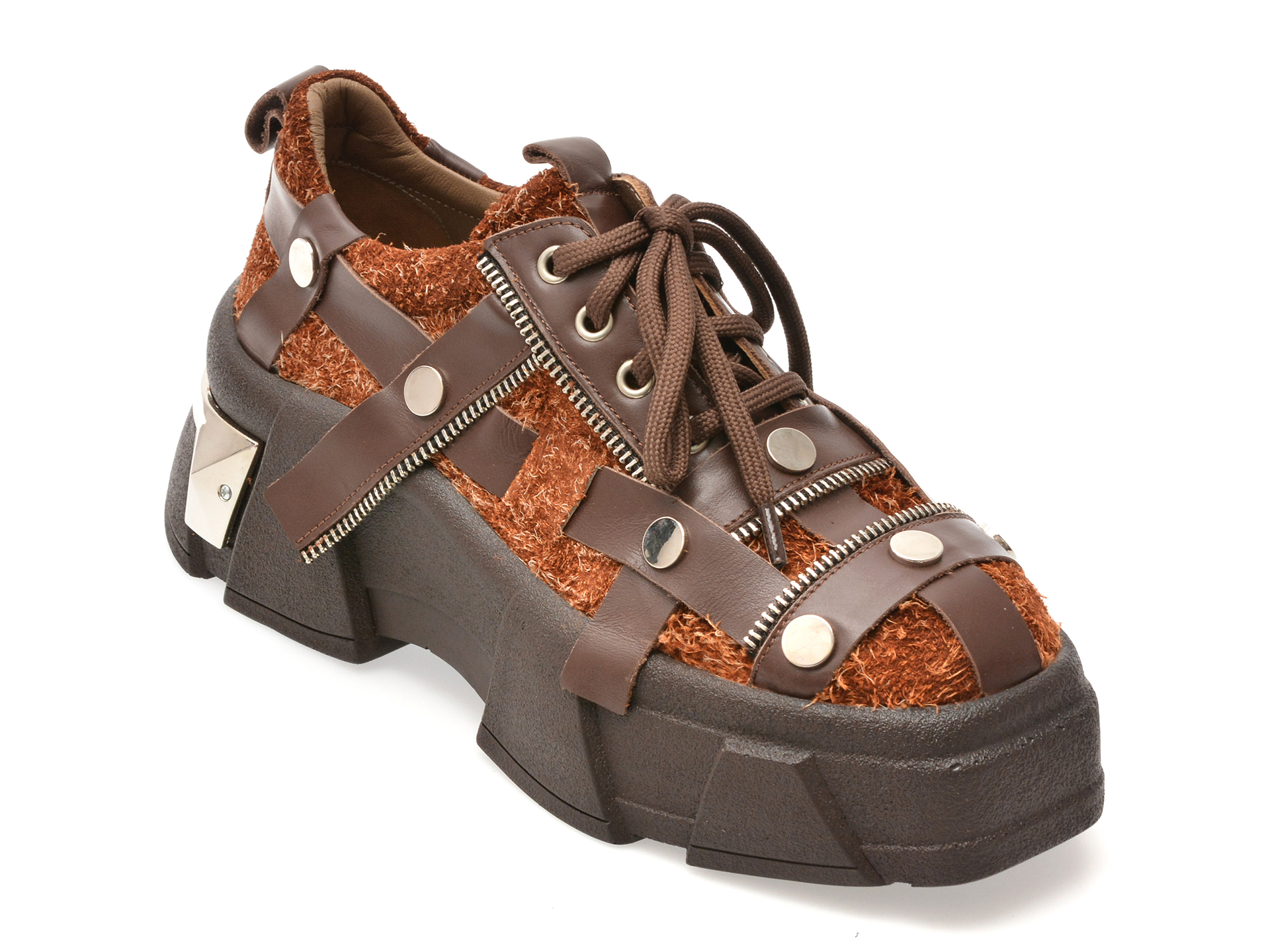 Pantofi sport GRYXX maro din piele naturală