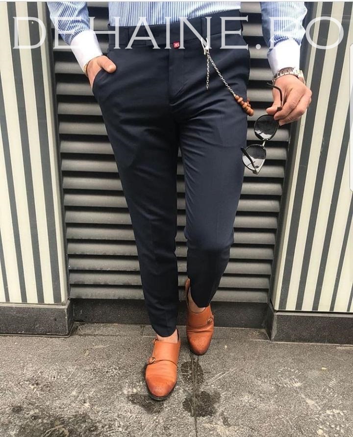 Pantaloni Eleganti Barbati Bleumarin ZR - Stil Office