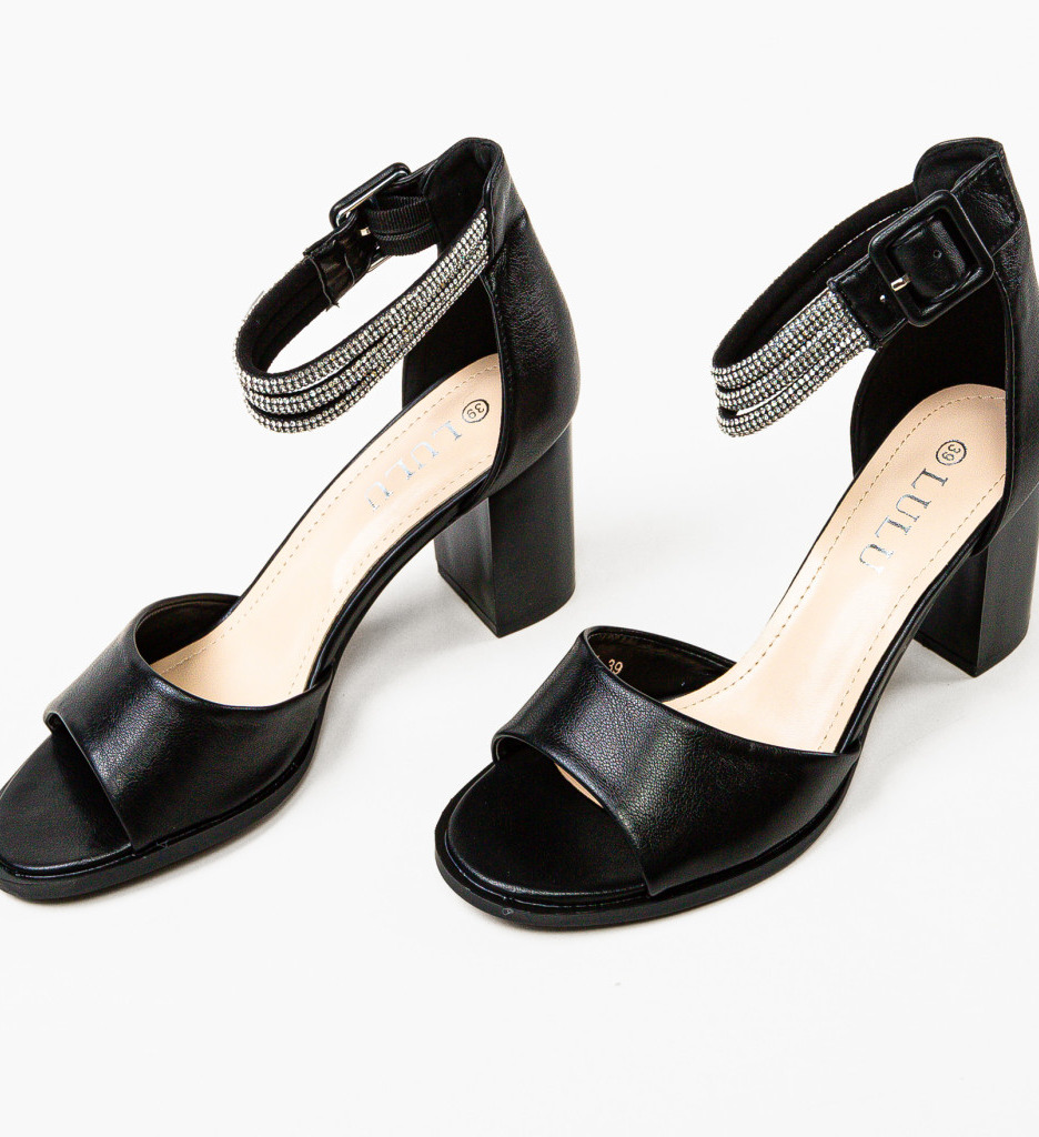Sandale Dama Germanic Negre cu Toc Elegant - imagine 4