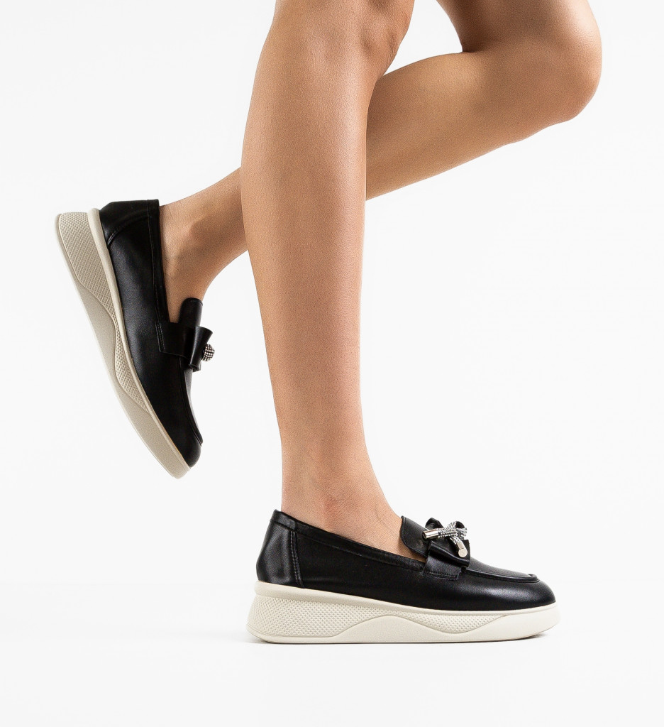 Pantofi Casual Dama Eacona Negri - Confort & Stil