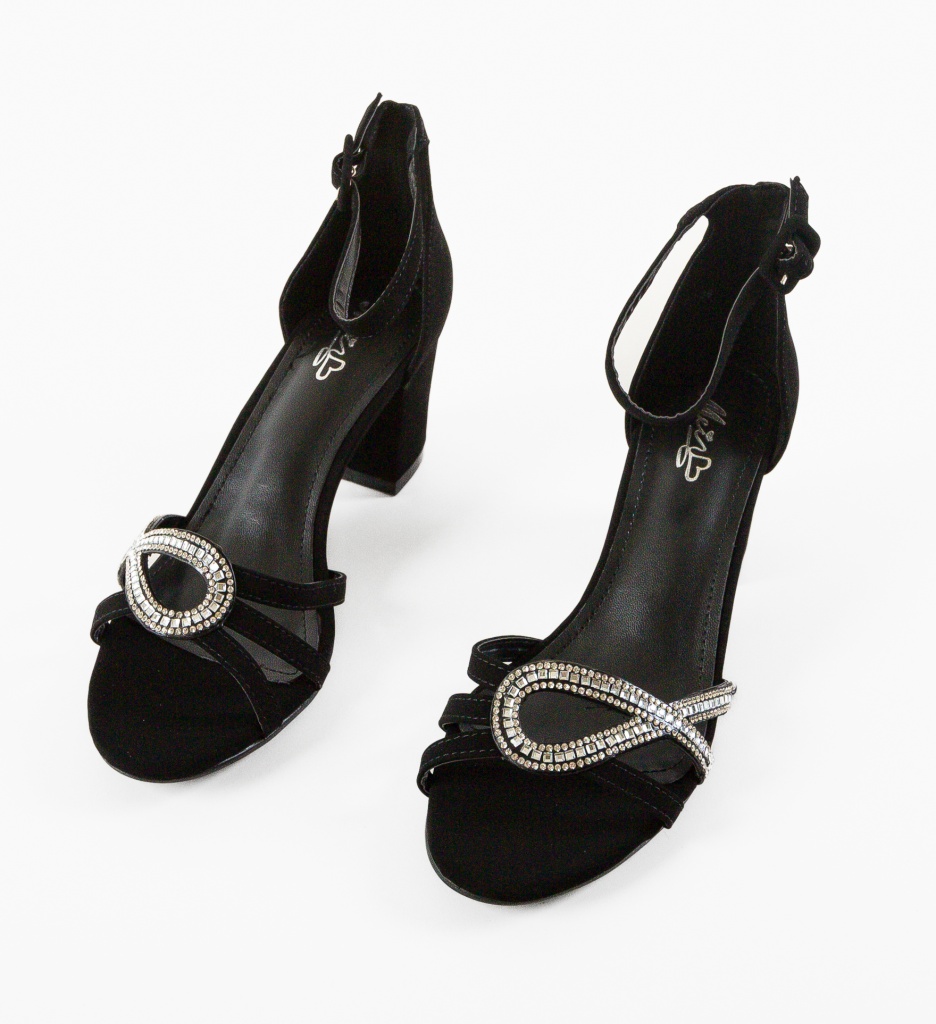 Sandale cu Toc Negre Elegante | Stil Unic - imagine 4