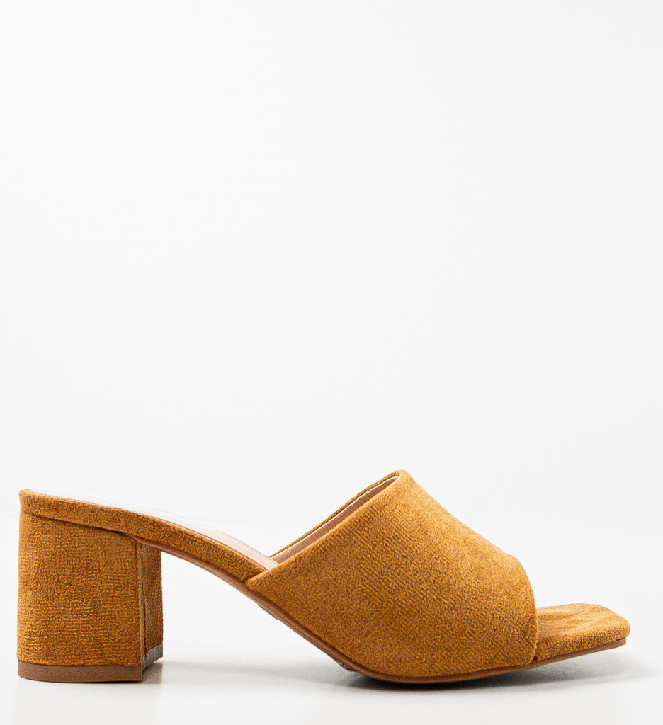 Saboti Velia Camel - Eleganță și Confort | Sandale Toc - imagine 3