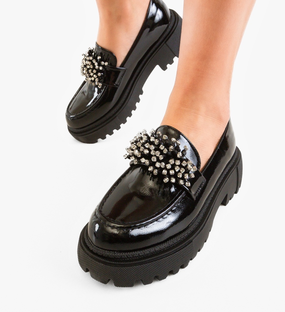 Pantofi Casual Dama Ovatte Negri – Confort și Stil - imagine 2