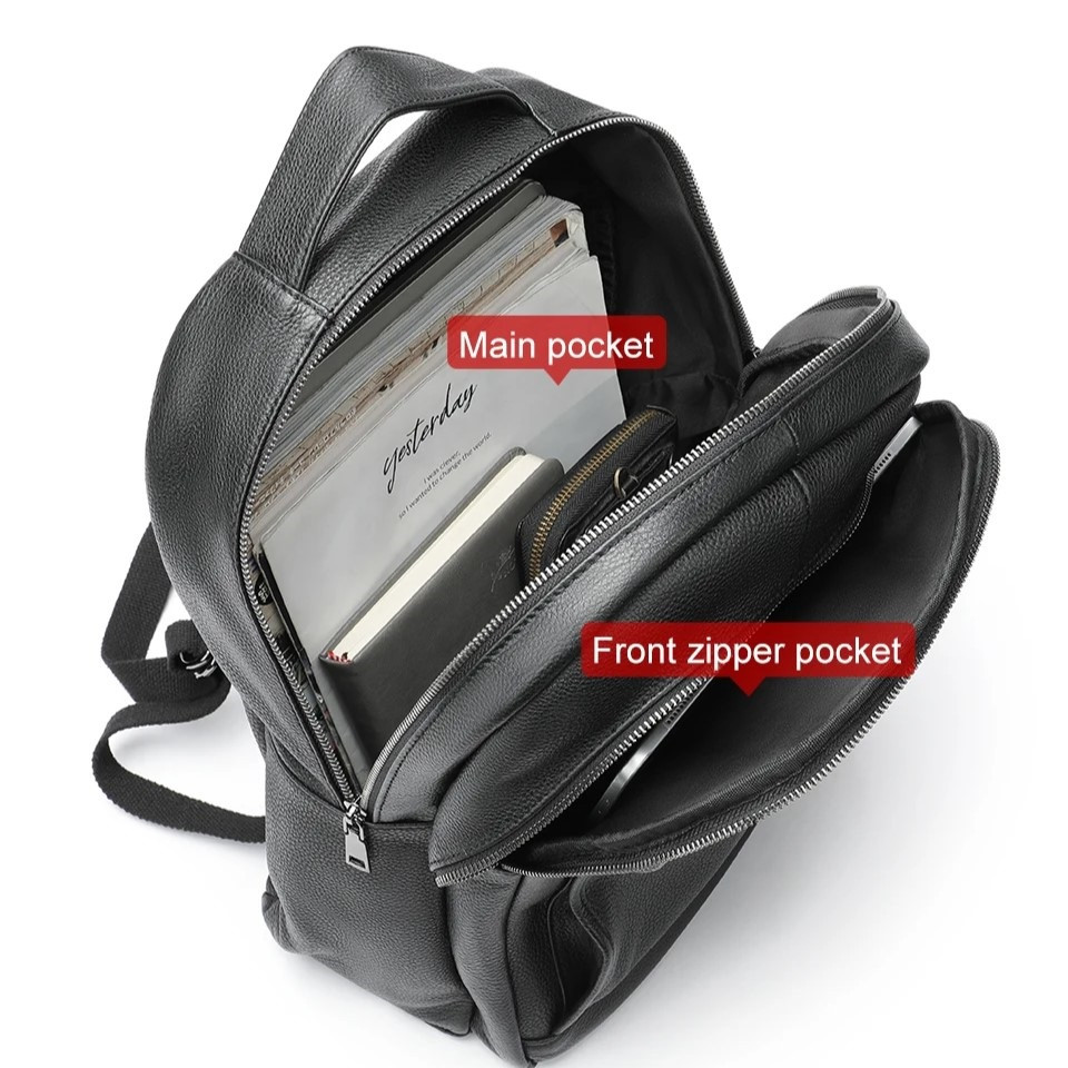 Rucsac Piele Naturală Lazarus GT2735 Negru - imagine 7