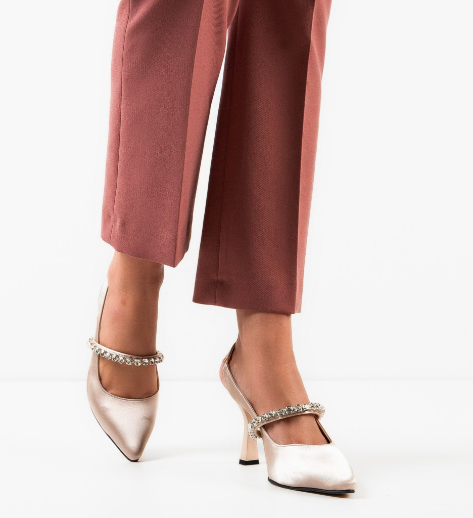Pantofi Cook Bej | Toc Elegant Dama - imagine 2