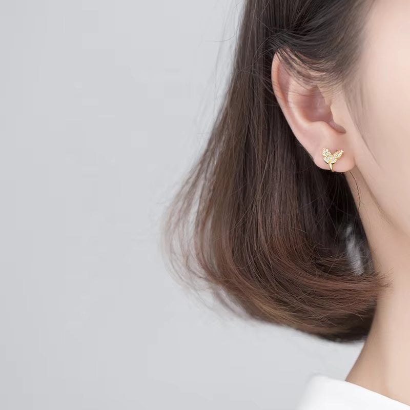 Ear Cuffs Fluture Delis | Argint 925 Placat Aur - imagine 2