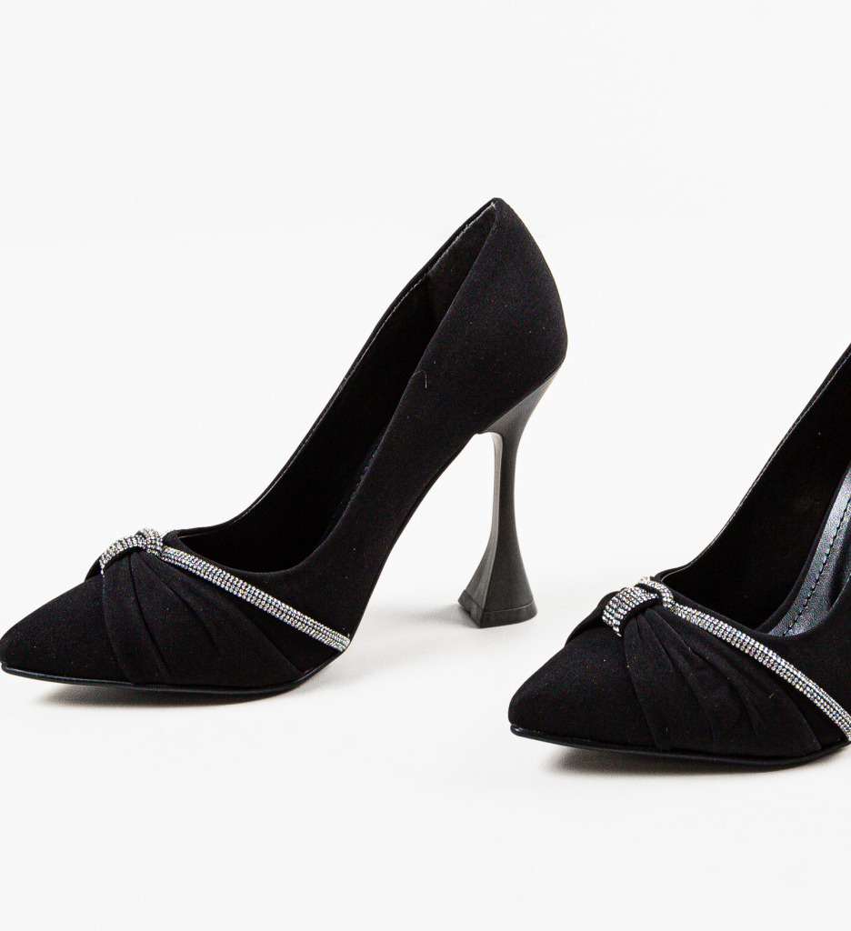 Pantofi Finko Negri cu Toc Eleganți - imagine 2
