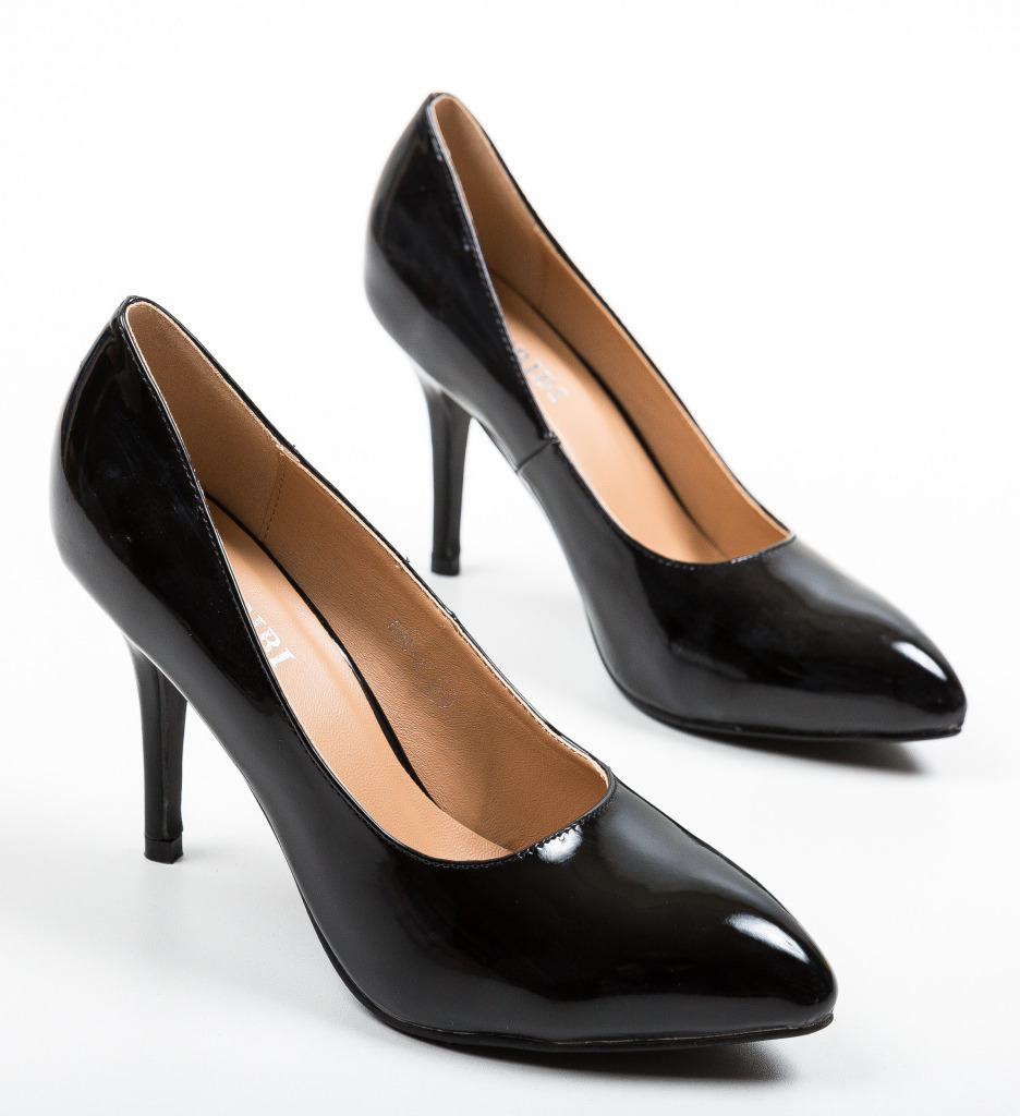 Pantofi Eleganți cu Toc Rura Negri - imagine 6