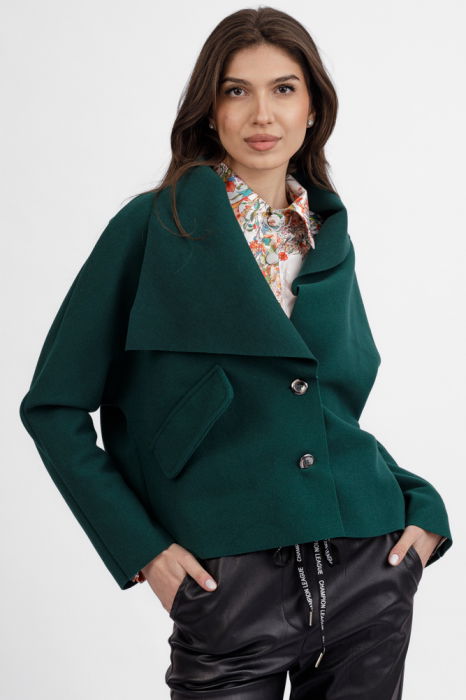 Jachetă Stofă Verde Pierino | Design Modern