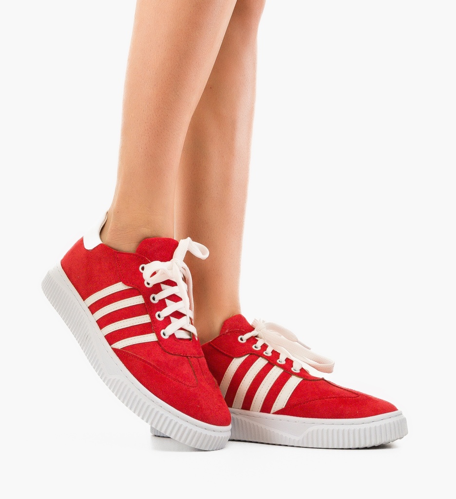 Sneakers Dama Crimson Rosii - Stil și Confort - imagine 2