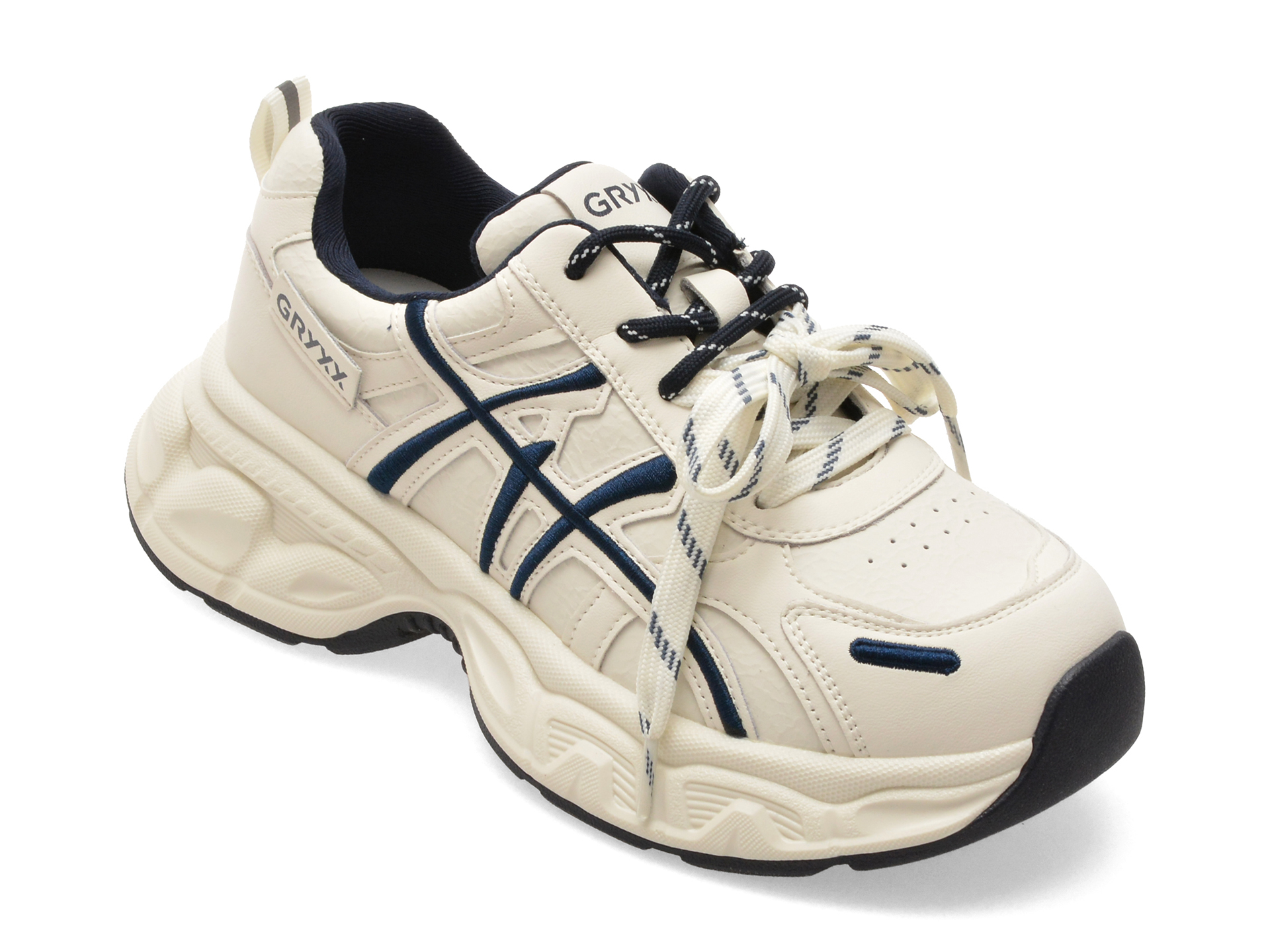 Pantofi sport GRYXX albi, piele naturală, Q3678