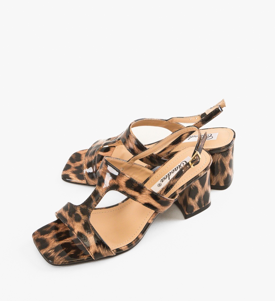 Sandale Toc Sufyan Animal Print | Eleganță - imagine 4