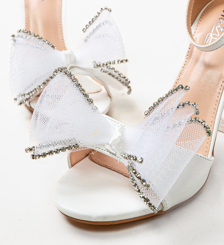 Sandale cu toc Baloo Albe | Eleganță și Stil - imagine 7