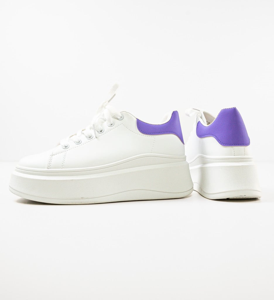 Sneakers Dama Sasha Albi - Confort și Stil - imagine 6