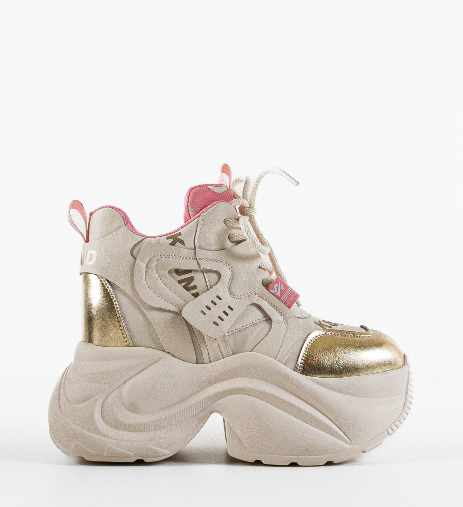 Sneakers Dama Stacee Bej - Confort și Stil - imagine 4