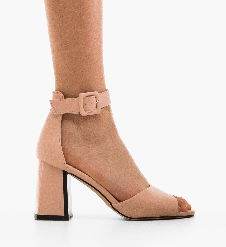Sandale dama Kraspe Roz cu toc elegant - imagine 6
