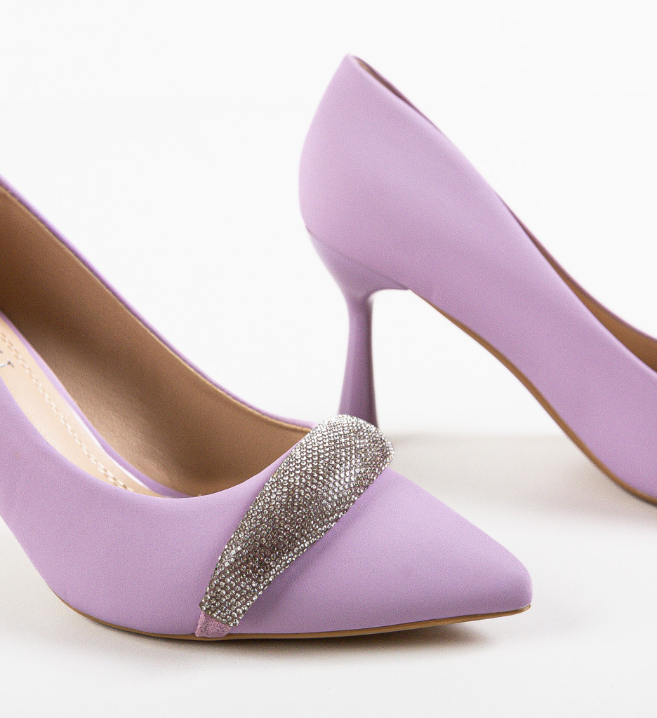 Pantofi dama Kadar Mov eleganți cu toc - imagine 12