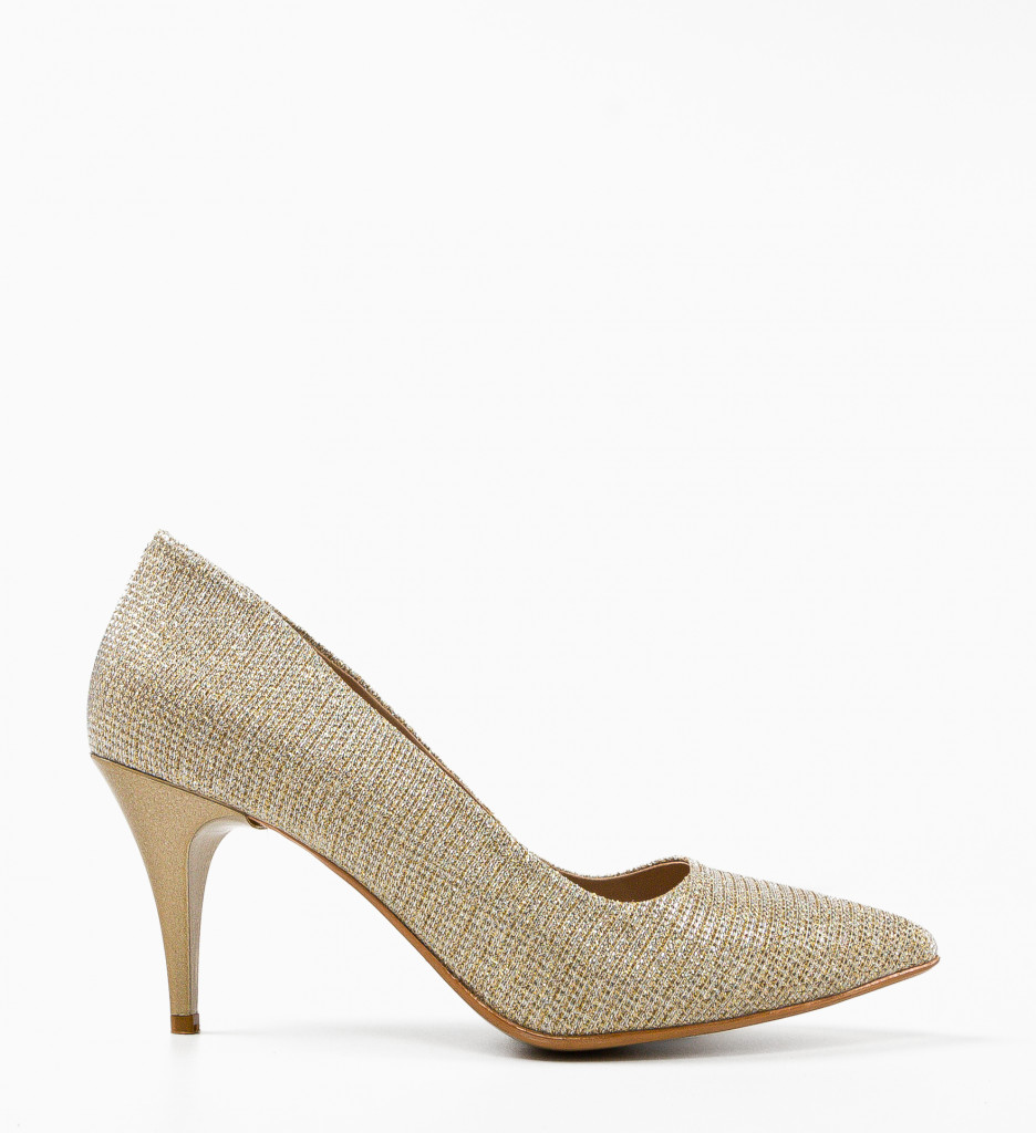 Pantofi Toc Jensy Aurii 2 - Eleganță Aurie - imagine 6