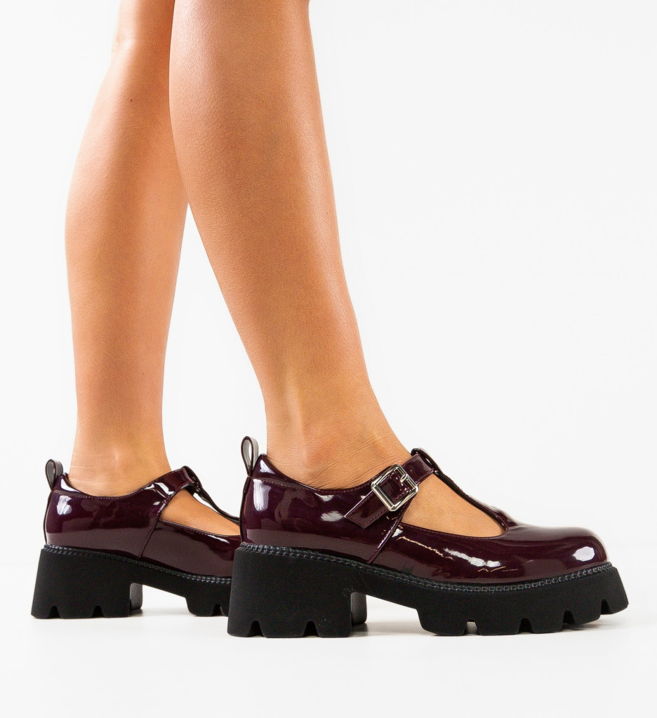 Pantofi Casual Dama Grena Longina - Eleganță Zilnică - imagine 3