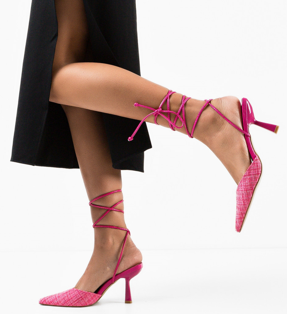 Pantofi Dama Steele Fuchsia cu Toc Elegant - imagine 3