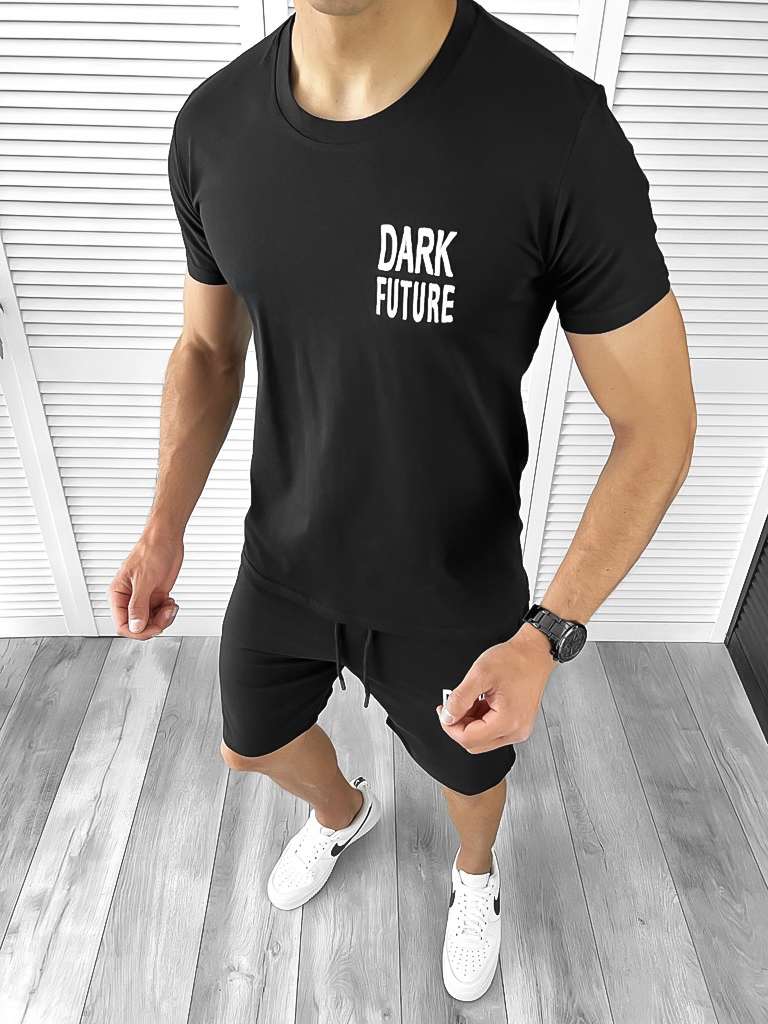 Trening Bărbătesc Negru 100% Bumbac Premium